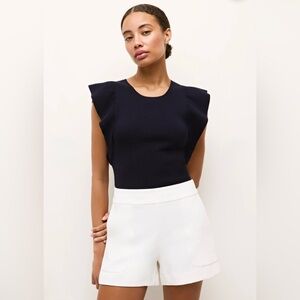 Marie Oliver White MIA SHORTS Crepe Side Zip Short size 6 3.5 inch inseam